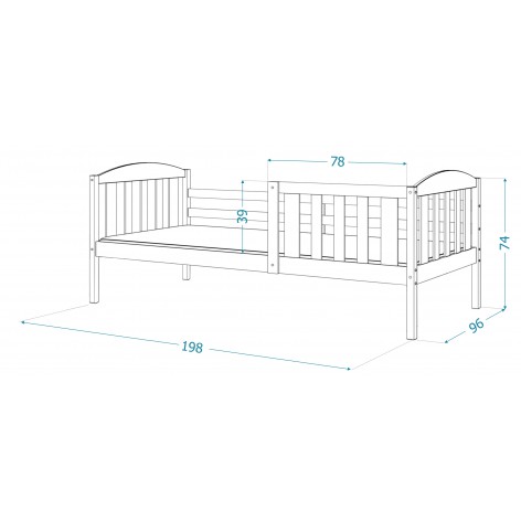 Lit Enfant Leo 90x190 Blanc Livré Avec Sommier