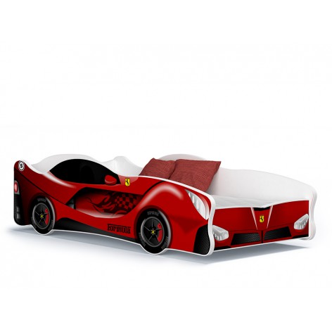 Lit Enfant Voiture 80x160 Ferrari Livré Avec Sommier Et Matelas De 7cm Offert