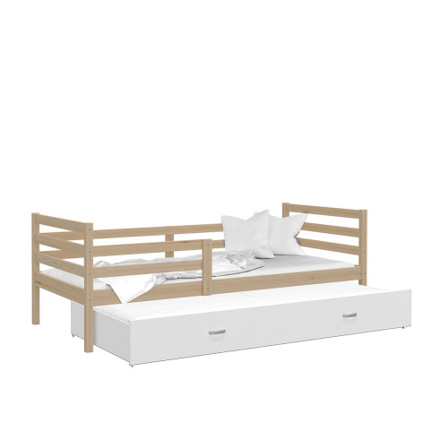 Lit Gigogne Milo 90x190 Blanc - Blanc Livré Avec Sommier, Tiroir Et Matelas De 7cm Offert