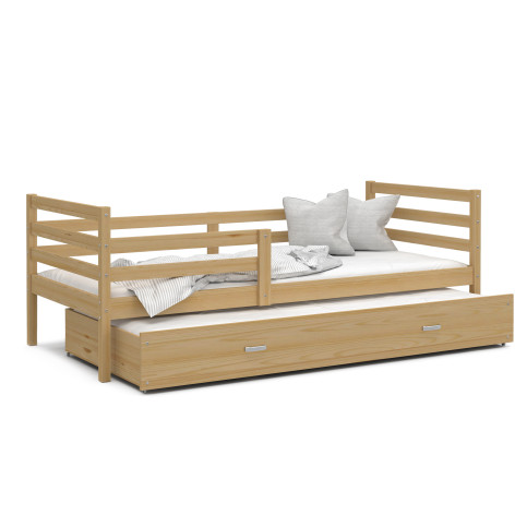 Lit Gigogne Milo 90x190 Blanc - Blanc Livré Avec Sommier, Tiroir Et Matelas De 7cm Offert