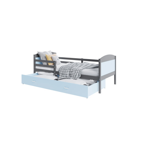 Lit Enfant Mateo 90x190 Blanc - Blanc Livré Avec Sommier, Tiroir Et Matelas De 7cm Offert.