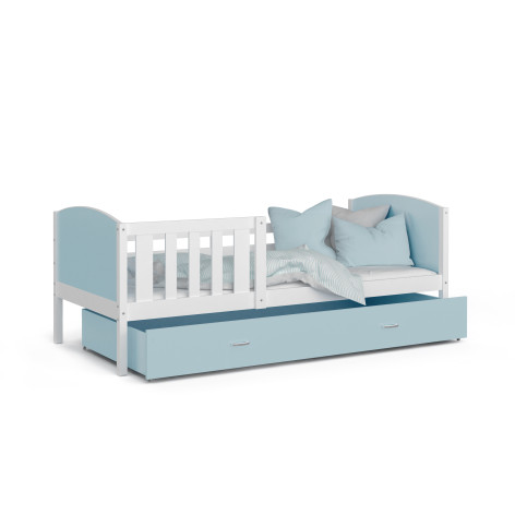 Lit Enfant Tomy 90x190 Blanc - Blanc Livré Avec Sommier, Tiroir Et Matelas De 7cm Offert